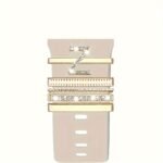 Hot 2024 New Shiny Alphabet Initial Letter Watchband Ring Loops, Luxury Rhinestone Watch Strap Charms Decorations 5Pcs Alphabet Initial Letter Watchband Rings Loops Compatible With Watch Garmin Smartwatch (A-Z) - Image 47