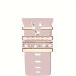 Hot 2024 New Shiny Alphabet Initial Letter Watchband Ring Loops, Luxury Rhinestone Watch Strap Charms Decorations 5Pcs Alphabet Initial Letter Watchband Rings Loops Compatible With Watch Garmin Smartwatch (A-Z) - Image 65