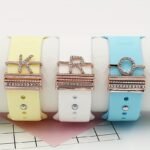 Hot 2024 New Shiny Alphabet Initial Letter Watchband Ring Loops, Luxury Rhinestone Watch Strap Charms Decorations 5Pcs Alphabet Initial Letter Watchband Rings Loops Compatible With Watch Garmin Smartwatch (A-Z) - Image 6
