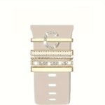 Hot 2024 New Shiny Alphabet Initial Letter Watchband Ring Loops, Luxury Rhinestone Watch Strap Charms Decorations 5Pcs Alphabet Initial Letter Watchband Rings Loops Compatible With Watch Garmin Smartwatch (A-Z) - Image 49