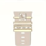 Hot 2024 New Shiny Alphabet Initial Letter Watchband Ring Loops, Luxury Rhinestone Watch Strap Charms Decorations 5Pcs Alphabet Initial Letter Watchband Rings Loops Compatible With Watch Garmin Smartwatch (A-Z) - Image 39