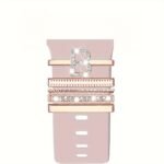 Hot 2024 New Shiny Alphabet Initial Letter Watchband Ring Loops, Luxury Rhinestone Watch Strap Charms Decorations 5Pcs Alphabet Initial Letter Watchband Rings Loops Compatible With Watch Garmin Smartwatch (A-Z) - Image 50