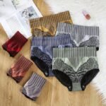 Women'S High Waist Seamless Panties With Hip Lift - Breathable Lace Trim Briefs For Postpartum Recovery, Retro Striped Tummy Control Underwear, Tight-Fitting Body Shaper In Black/Grey/Navy, Postnatal Underwear | Vintage Style Lingerie | Smooth Texture Fabric - Image 4