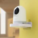 Wall-Mounted Camera Holder With Suction Cup/Adhesive Installation - No Drill Required, White Modern Design With Mounting Bracket & Stand, Compatible With / Cctv Cameras, Easy Installation For Home/Office/Door/Window Surveillance, Space-Saving Design