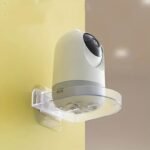 Wall-Mounted Camera Holder With Suction Cup/Adhesive Installation - No Drill Required, White Modern Design With Mounting Bracket & Stand, Compatible With / Cctv Cameras, Easy Installation For Home/Office/Door/Window Surveillance, Space-Saving Design - Image 3