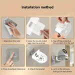 Wall-Mounted Camera Holder With Suction Cup/Adhesive Installation - No Drill Required, White Modern Design With Mounting Bracket & Stand, Compatible With / Cctv Cameras, Easy Installation For Home/Office/Door/Window Surveillance, Space-Saving Design - Image 8