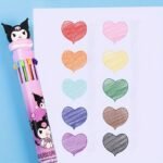1Pc Sanrio Press Ten Color Ballpoint Pen Cartoon Kawaii Kuromi Multi-Color Gel Pen Melody Sanrio Stationery Write Cute Pens - Image 8