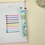 1Pc Sanrio Press Ten Color Ballpoint Pen Cartoon Kawaii Kuromi Multi-Color Gel Pen Melody Sanrio Stationery Write Cute Pens - Image 5
