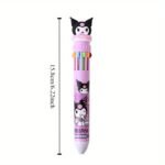 1Pc Sanrio Press Ten Color Ballpoint Pen Cartoon Kawaii Kuromi Multi-Color Gel Pen Melody Sanrio Stationery Write Cute Pens - Image 10