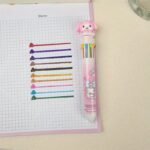 1Pc Sanrio Press Ten Color Ballpoint Pen Cartoon Kawaii Kuromi Multi-Color Gel Pen Melody Sanrio Stationery Write Cute Pens - Image 11