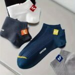 5 Pairs 'Sp' Print Fashion Sports Socks, Comfortable Low Cut Ankle Socks For Men Women - Image 2