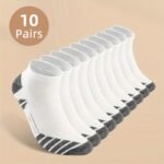 10/20 Pairs Men'S Low-Cut Crew Socks - Moisture-Wicking All-Season Breathable Socks With Elastic Ribbed Cuff, Multi-Color Solid Options For Casual & Athletic Wear - Image 5