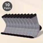 10/30 Pairs Men'S Long Socks, Crew Sports Tube Socks, Socks For Men, Mens Socks, Daily Wear Socks, Athletic Socks, Simple Style, Classic Design, Stretchy Socks, Comfortable Fit, Men'S Footwear, Multipack Socks, Office Workers, Gym Enthusiasts - Image 4