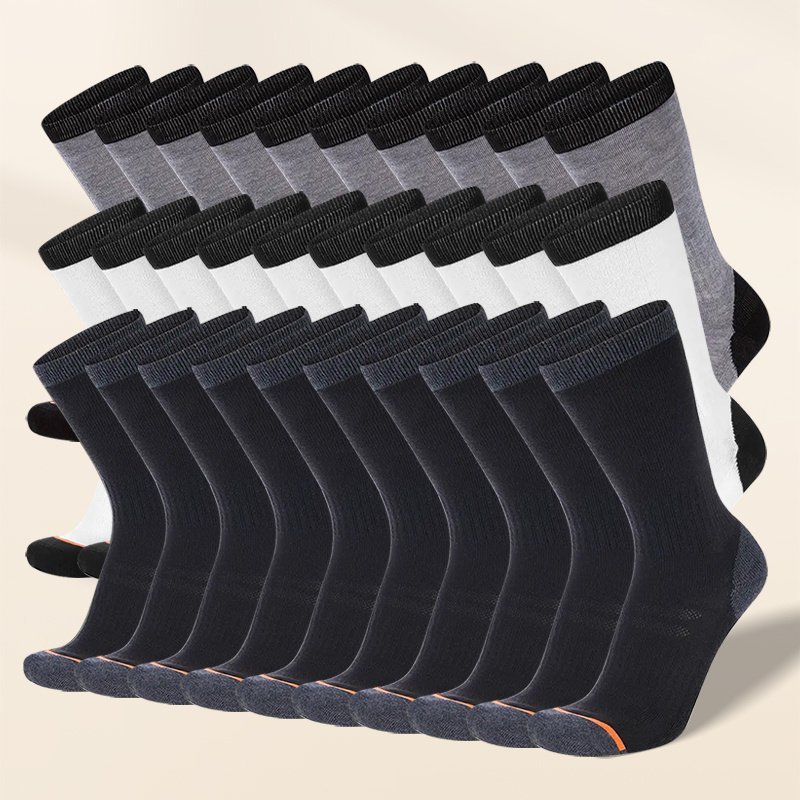 product-open-2024-04-02-1712039004353-9829b10051124e0aa6f1b4bca0b91c0f-goods.jpeg 10/30 Pairs Men'S Long Socks, Crew Sports Tube Socks, Socks For Men, Mens Socks, Daily Wear Socks, Athletic Socks, Simple Style, Classic Design, Stretchy Socks, Comfortable Fit, Men'S Footwear, Multipack Socks, Office Workers, Gym Enthusiasts - Image 1