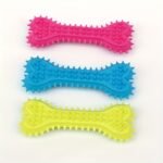 Polka Dot Bone-Shaped Dog Chew Toy - Durable Rubber Toothbrush Stick For Teeth Cleaning, Training & Play - Image 3