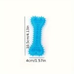 Polka Dot Bone-Shaped Dog Chew Toy - Durable Rubber Toothbrush Stick For Teeth Cleaning, Training & Play - Image 2