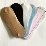 5-Pair Women'S Non-Slip Invisible Shoe Liners - Low-Cut No Show Socks, Breathable Mesh Grip Sole For Flats, Loafers, Boots - Everyday & Formal Use - Multi-Color Pack (Black/Beige/White/Blue/Pink) - Easy Care, Loafers Accessory, Minimalist Design, Flexible Material - Image 5
