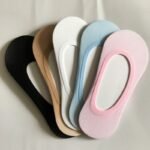 5-Pair Women'S Non-Slip Invisible Shoe Liners - Low-Cut No Show Socks, Breathable Mesh Grip Sole For Flats, Loafers, Boots - Everyday & Formal Use - Multi-Color Pack (Black/Beige/White/Blue/Pink) - Easy Care, Loafers Accessory, Minimalist Design, Flexible Material