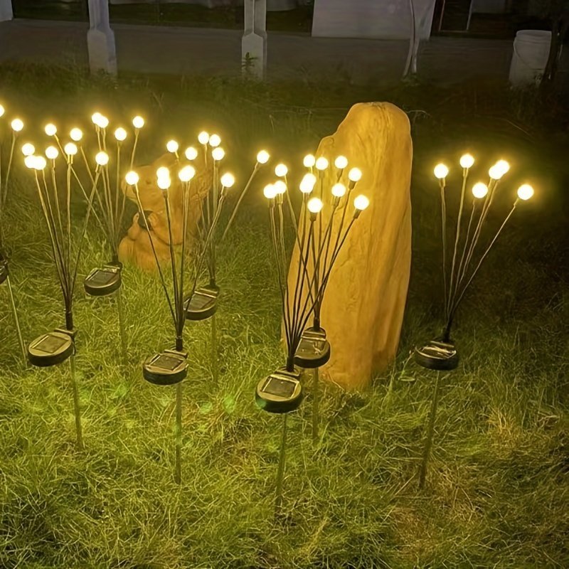 product-open-2024-04-26-1714123006735-3329962ffd244c9ba053bb9e4a93558e-goods.jpeg 6/8/10-Light Solar Lawn Lamp For Yard, Illuminated Diode Wind Drive Firefly Ground Stake Light, Garden Ramadan Decoration Festival Lamp, Energy-Efficient Switch Control, Detachable Spotlight, Plastic Material, Solar-Powered, Outdoor Lighting - Image 1