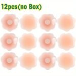 12-Pack Silicone Adhesive Bras, Reusable Round Wireless Bra Inserts, Opaque Non-Textile Breast Forms, Hand Washable Lingerie Accessories - Image 8