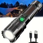 Super-Bright Led Rechargeable Flashlight, 3 Lighting Modes, High Low Strobe, 13.0 Cm, Usb Cable Included, Ideal For Outdoor Adventures - Image 2