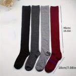 1 Pair Women'S Thermal Thigh High Winter Socks - Soft Over-Knee Leg Warmers, Solid Color Ribbed Design For Fall & Winter, Hand Wash Only, Travel, Outdoor Sports & Casual Wear, Thigh High Socks, Versatile Fashion Accessory, Comfortable Snug Fit, Cozy Material, Cold Weather Gear - Image 7