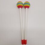 2Pcs Rainbow Ball Drum Mallets - Colorful Percussion Sticks For Music Enthusiasts (Drum Not Included) - Image 9