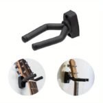 Adjustable Wall-Mounted Guitar Holder, Stainless Steel Non-Slip Sponge Stand, Easy Install, Black, For Guitars, Ukulele, Violin - Instrument Display Hanger - Image 6
