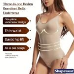 1Pc Solid Adjustable Strap Bodysuit Backless Butt Lifting Bodyshaper High Compression Corset Plus Size Skinny Sleeveless Sexy Hugging Fit Tops Modelingrompers Women'S Underwear Abdomen Casual Plain Basic Shapewear For Tummy Control Full Bust - Image 9