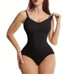 1Pc Solid Adjustable Strap Bodysuit Backless Butt Lifting Bodyshaper High Compression Corset Plus Size Skinny Sleeveless Sexy Hugging Fit Tops Modelingrompers Women'S Underwear Abdomen Casual Plain Basic Shapewear For Tummy Control Full Bust - Image 3