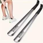 Ergonomic Stainless Steel Shoehorn With 41.91Cm Long Handle - Ideal For Seniors & Mobility-Impaired, Easy Grip Metal Shoe Puller