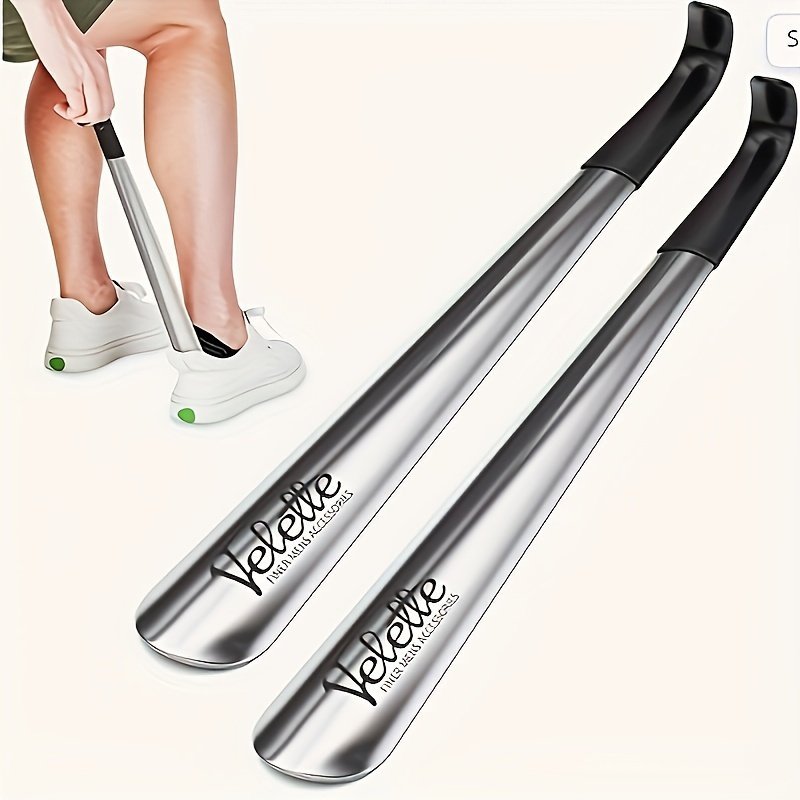 product-open-2024-06-23-1719124854886-c0be7d6fd7a44274aa8b6f65a95d5015-goods.jpeg Ergonomic Stainless Steel Shoehorn With 41.91Cm Long Handle - Ideal For Seniors & Mobility-Impaired, Easy Grip Metal Shoe Puller - Image 1