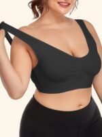 Women'S Bra 1Xl-5Xl Shock Absorption Breathable Mesh Hollow Out Wide Shoulder Straps Removable Pads U-Shaped Back Large Size Tank Top For Daily Wear, Suitable For All Seasons - Image 4