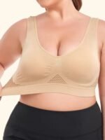 Women'S Bra 1Xl-5Xl Shock Absorption Breathable Mesh Hollow Out Wide Shoulder Straps Removable Pads U-Shaped Back Large Size Tank Top For Daily Wear, Suitable For All Seasons - Image 2
