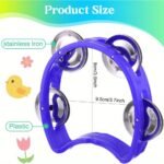 Colorful Handheld Tambourine With 4 Bells - Durable Plastic Percussion Instrument For Youngsters & Adults, Ideal For Parties, Concerts & Rhythm Enthusiasts, Tambourine For Adults - Image 2