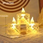 3Pcs Led Tea Light Candles With Cut Patterns - Battery-Operated, Flameless & Switch-Controlled For Indoor/Outdoor Decor, Perfect For Birthdays, Parties, Weddings, Valentine'S Day - Includes Small, Medium, And Large Sizes - Image 12