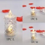 3Pcs Led Tea Light Candles With Cut Patterns - Battery-Operated, Flameless & Switch-Controlled For Indoor/Outdoor Decor, Perfect For Birthdays, Parties, Weddings, Valentine'S Day - Includes Small, Medium, And Large Sizes - Image 9