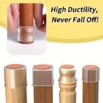 16Pcs Chair Leg Protectors With Non-Slip Felt Pads - Clear Round Table Base Covers For Floor Protection - Image 10