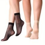 60/30Pcs Ultra-Thin Women'S Nylon Summer Socks - Elastic Crystal Spring Stockings, Breathable & Lightweight, Solid Color Design For Casual Attire, Cute Socks, Everyday Sock Material - Image 2