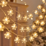 Christmas Led Snowflake String Lights - Battery Operated, Wireless, 10/20/40 Led Options, Non- For Holiday Decor, Festive Party Supplies, Home And Room Decorations, Birthday And Christmas Gifts - Image 5