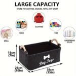 1Pc Fukuchong Vinyl Felt Dog Toy Storage Basket - Pet Toy Organizer Chest With Handles, No Battery Required - Image 2