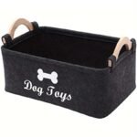 1Pc Fukuchong Vinyl Felt Dog Toy Storage Basket - Pet Toy Organizer Chest With Handles, No Battery Required - Image 3