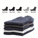 5 Pairs Four Seasons Bamboo Fiber Men'S Mid Tube Socks Casual Breathable Business Socks - Image 6