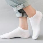5 Pairs Women'S Comfy Ankle Socks - Solid Color Ribbed Cuff Design, Machine Washable All-Season Socks For Casual & Athletic Wear, Ankle Socks, Casual Wear, Minimalist Style, Durable Fabric - Image 4