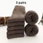 3/5 Pairs Men'S Thick Warm Knit Crew Socks - Solid Color Winter Socks With Ribbed Cuffs, Polyester Blend, Hand Wash Only, Ideal For Cold Weather Comfort, Winter Socks, Handwash Only Socks, Ribbed Cuff Socks, Durable Knit Socks - Image 11