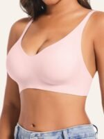 A Set Of 1, Women'S Solid Contrast Earth Tone Spaghetti Strap Bra, Beautiful Back Bralette, Soft Breathable Removable Bra Pads, Single Breasted Minimalist Basic Underwear Tops For Women, Solid Color Underwear For All Seasons - Image 2