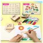 10Pcs Educational Toys, Arts Crafts Setwooden Drawing Stencils Kit, Drawing Board Toys Coloring Puzzle, Christmas, Halloween Gaming Gift Thanksgiving - Image 8