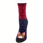 5 Pairs Of Women'S Cute Cartoon Cat And Dog Socks. Christmas Socks. Novel Socks. Adorable, Breathable, Comfortable, Fashionable, Versatile And Stretchy. A Gift For Women. - Image 4