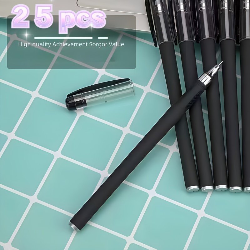 product-open-2024-10-12-1728727205578-2a46e43d45fc4aeebca167d4829582c9-goods.jpeg 25 Quick-Drying Gel Pens, 0.5Mm Fine Tip, Black Ink - Ideal Choice For Office And School Use - Image 1