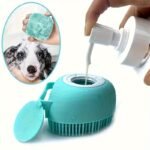 Silicone Pet Grooming Brush With Massage Balls - 2-In-1 Bath & Massage Tool For Dogs And Cats - Gentle Silicone Material Pet Care Accessory